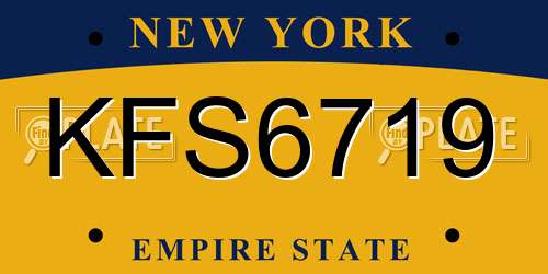 KFS6719 New York License Plate