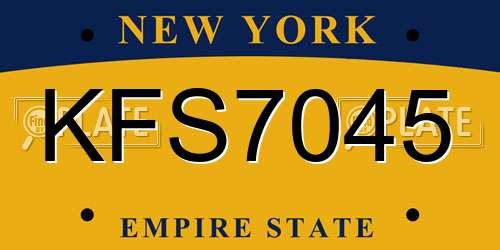 KFS7045 New York License Plate
