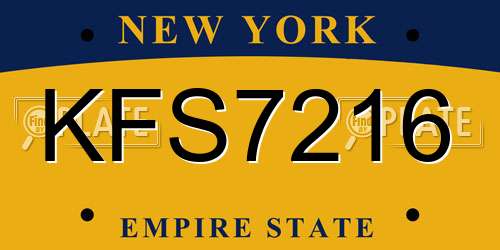 KFS7216 New York License Plate