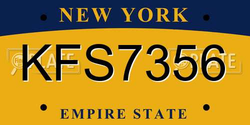 KFS7356 New York License Plate