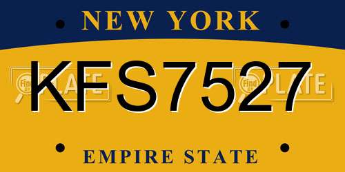 KFS7527 New York License Plate