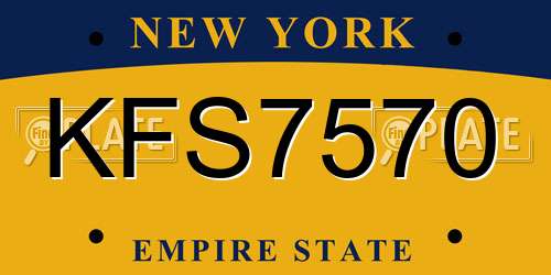 KFS7570 New York License Plate
