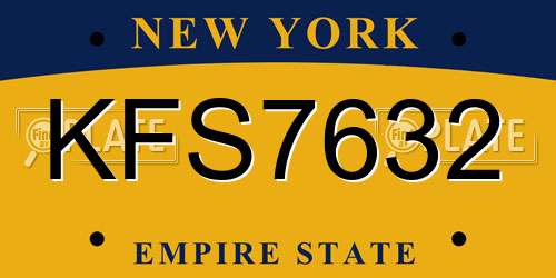 KFS7632 New York License Plate