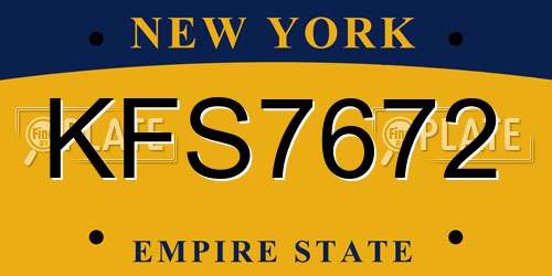 KFS7672 New York License Plate