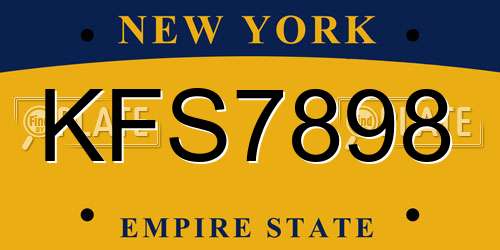 KFS7898 New York License Plate