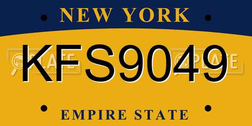 KFS9049 New York License Plate