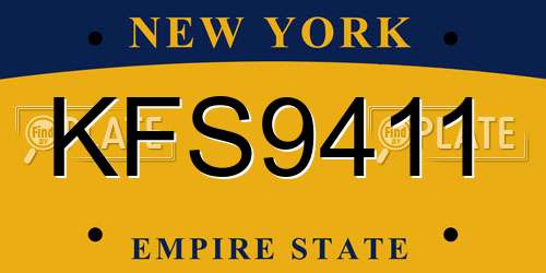 KFS9411 New York License Plate