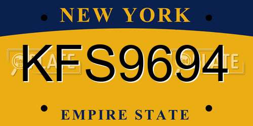 KFS9694 New York License Plate