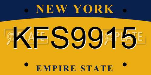 KFS9915 New York License Plate