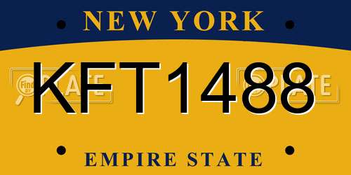 KFT1488 New York License Plate