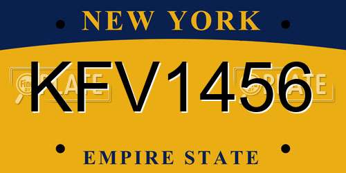 KFV1456 New York License Plate