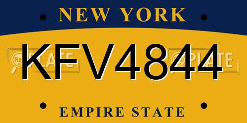 KFV4844 New York License Plate