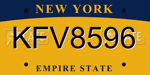 KFV8596 New York License Plate