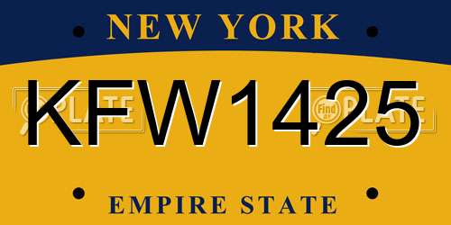 KFW1425 New York License Plate