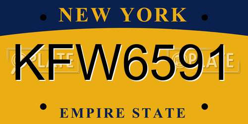 KFW6591 New York License Plate