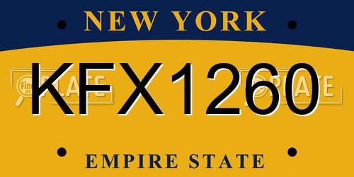 KFX1260 New York License Plate
