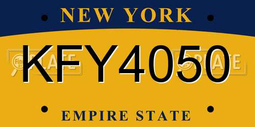 KFY4050 New York License Plate