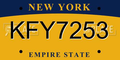 KFY7253 New York License Plate