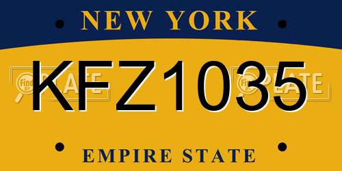 KFZ1035 New York License Plate