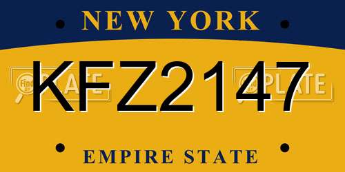 KFZ2147 New York License Plate