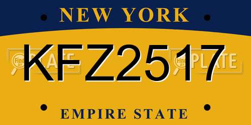 KFZ2517 New York License Plate