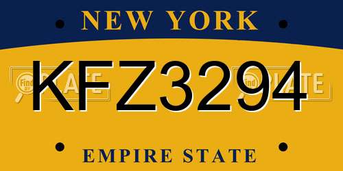 KFZ3294 New York License Plate