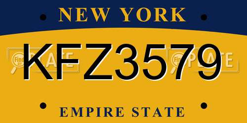 KFZ3579 New York License Plate