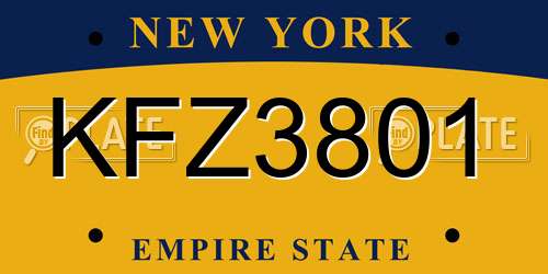 KFZ3801 New York License Plate