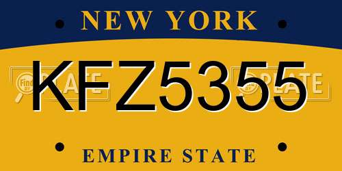KFZ5355 New York License Plate