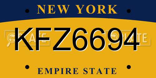 KFZ6694 New York License Plate