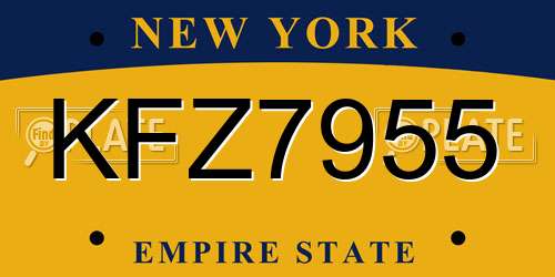 KFZ7955 New York License Plate