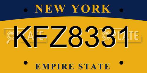 KFZ8331 New York License Plate