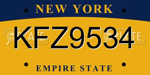 KFZ9534 New York License Plate