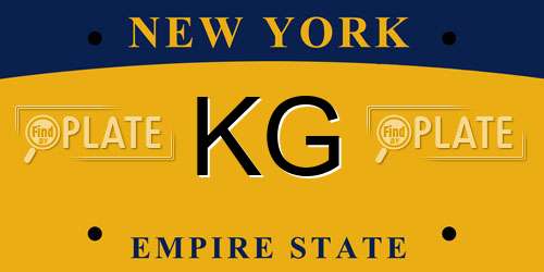 KG New York License Plate