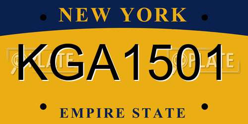 KGA1501 New York License Plate