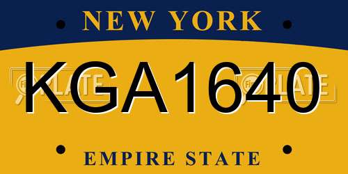 KGA1640 New York License Plate