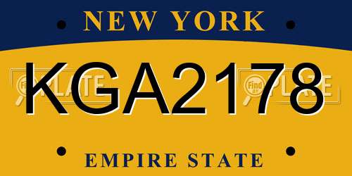 KGA2178 New York License Plate