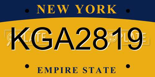 KGA2819 New York License Plate