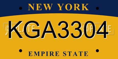 KGA3304 New York License Plate