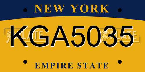 KGA5035 New York License Plate