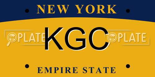 KGC New York License Plate