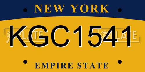 KGC1541 New York License Plate