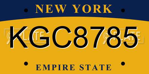 KGC8785 New York License Plate