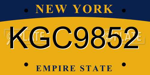 KGC9852 New York License Plate