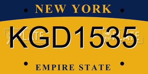 KGD1535 New York License Plate