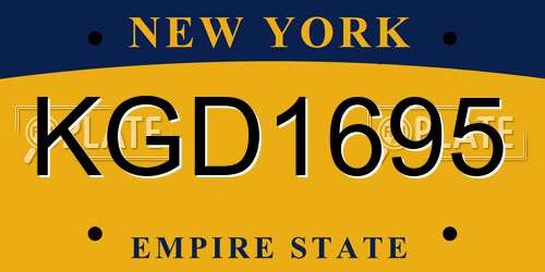 KGD1695 New York License Plate