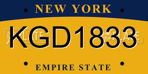 KGD1833 New York License Plate