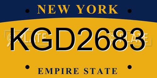 KGD2683 New York License Plate