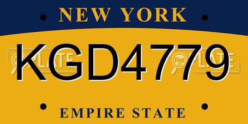 KGD4779 New York License Plate