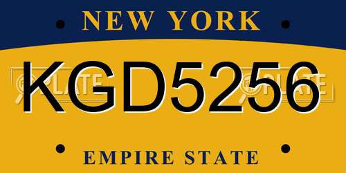 KGD5256 New York License Plate